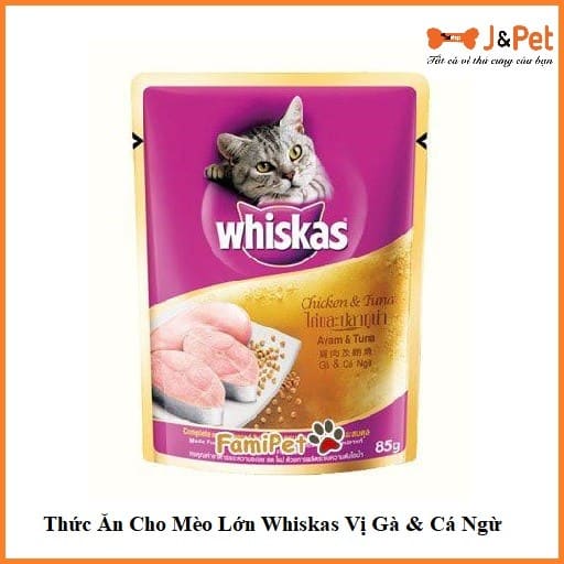 Thức Ăn Cho Mèo Lớn Whiskas Vị Gà & Cá Ngừ